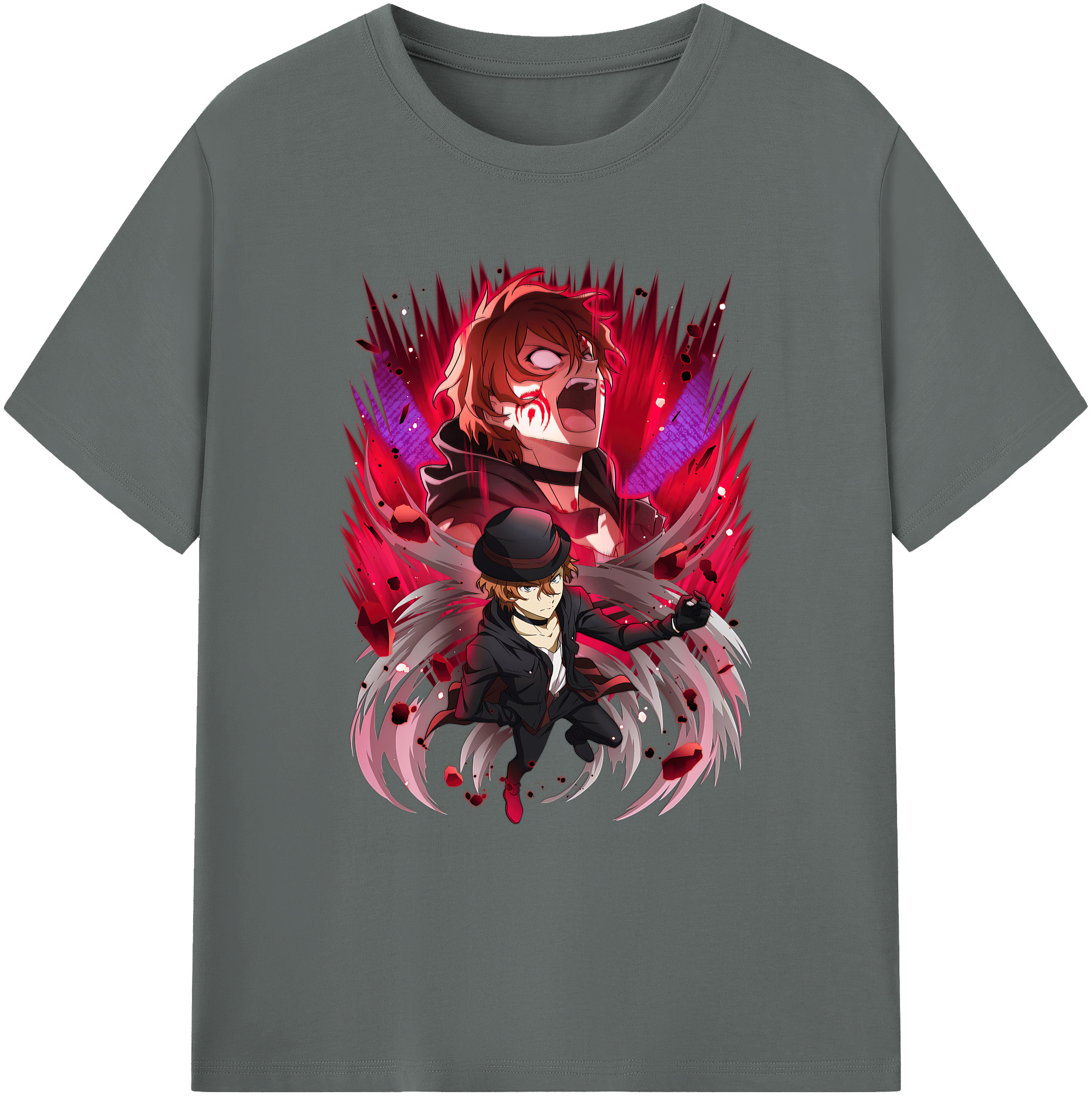 （画像用） 文豪ストレイドッグス Bungo Stray Dogs 綿100％ メンズ半袖Tシャツ｜肌触りやわらか＆通気性